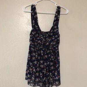 Flower spaghetti strap blouse
